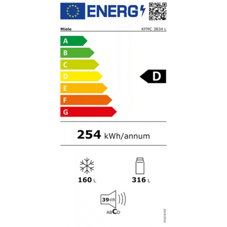 MIELE KFMC 3834 L Εντοιχιζ΄όμενος Ψυγειοκαταψύκτης 476lt